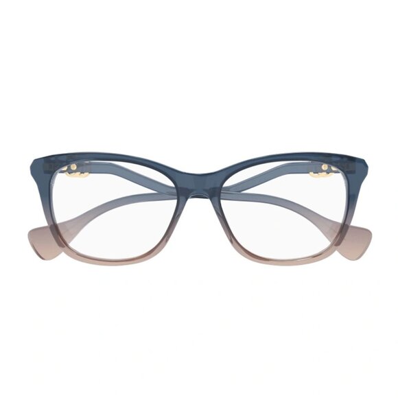 NEW GUCCI EYEGLASSES GUCCI GG1012O 002 TRANSPARENT PETROL BLUE TO NUDE EYEWEAR - Picture 2 of 4